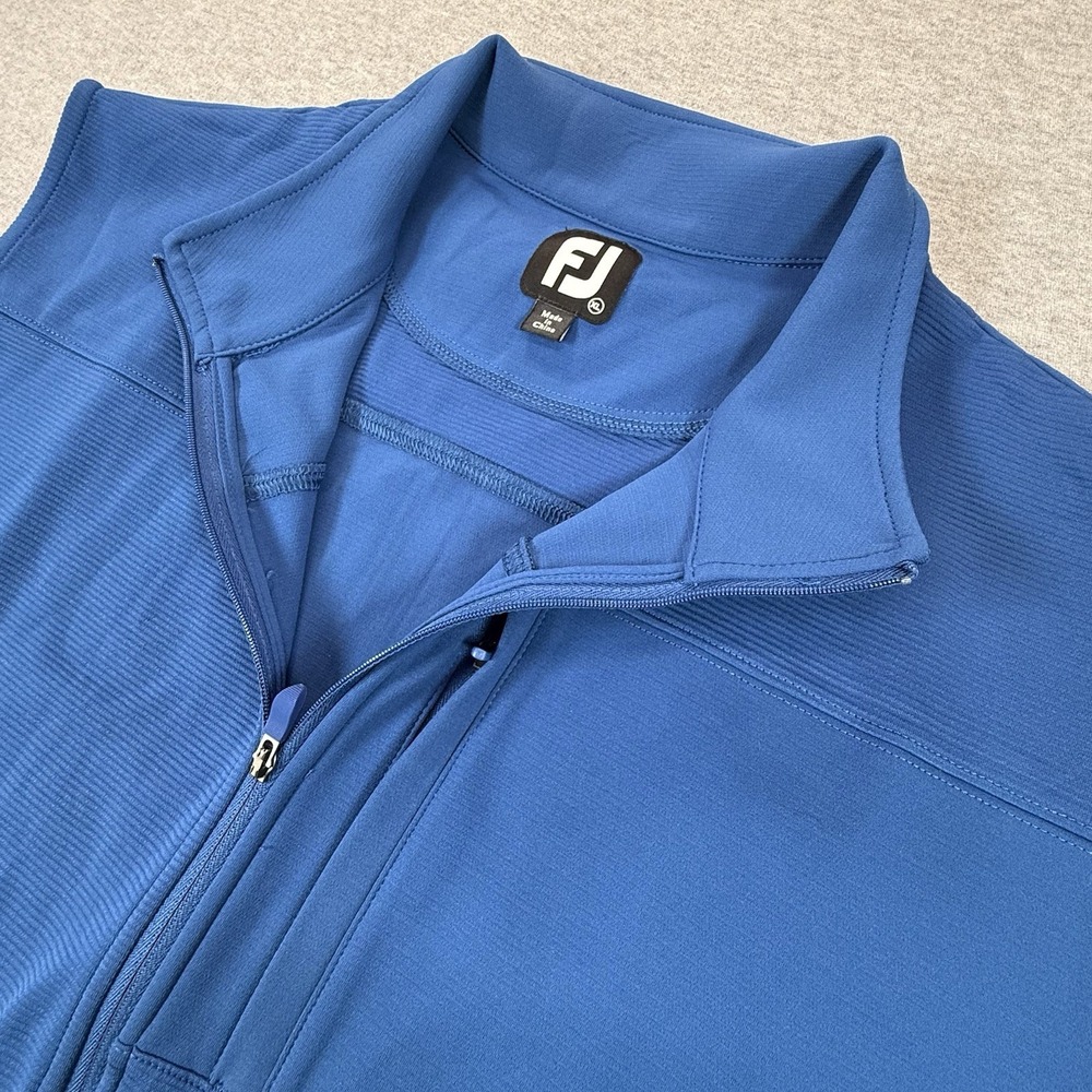 FootJoy Ottoman Knit Vest Full Zip Golf Top Mens XL Blue FJ 40-651